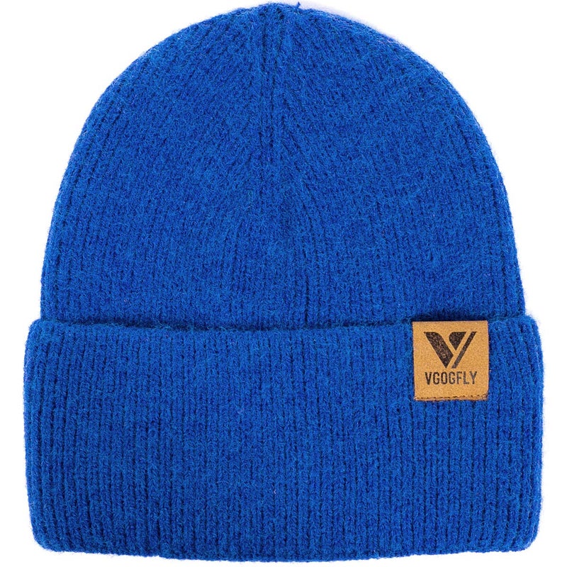 Vgogfly Beanie Men Slouchy Knit Skull Cap Warm Stocking Hats Guys Women Striped Winter Beanie Hat Cuffed Plain Hat Dark Blue - Image 2